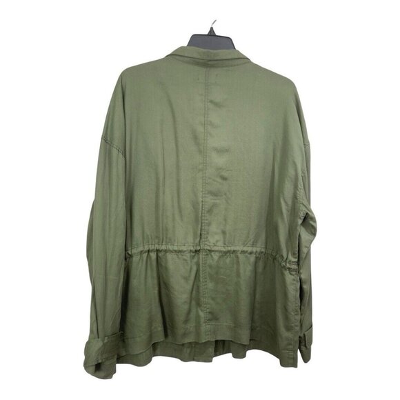 Time And Tru Women Size XXL (20) Embroidered Long Sleeve- Green Utility Jacket - Picture 7 of 9